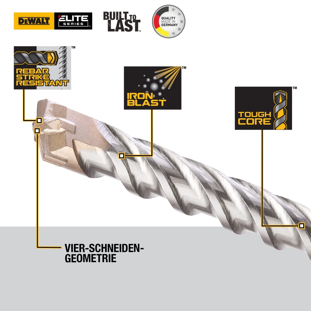 Свредл за арм. бетон ф 10 x 310 x250, SDS+, XLR-4 ELITE DEWALT DT8931