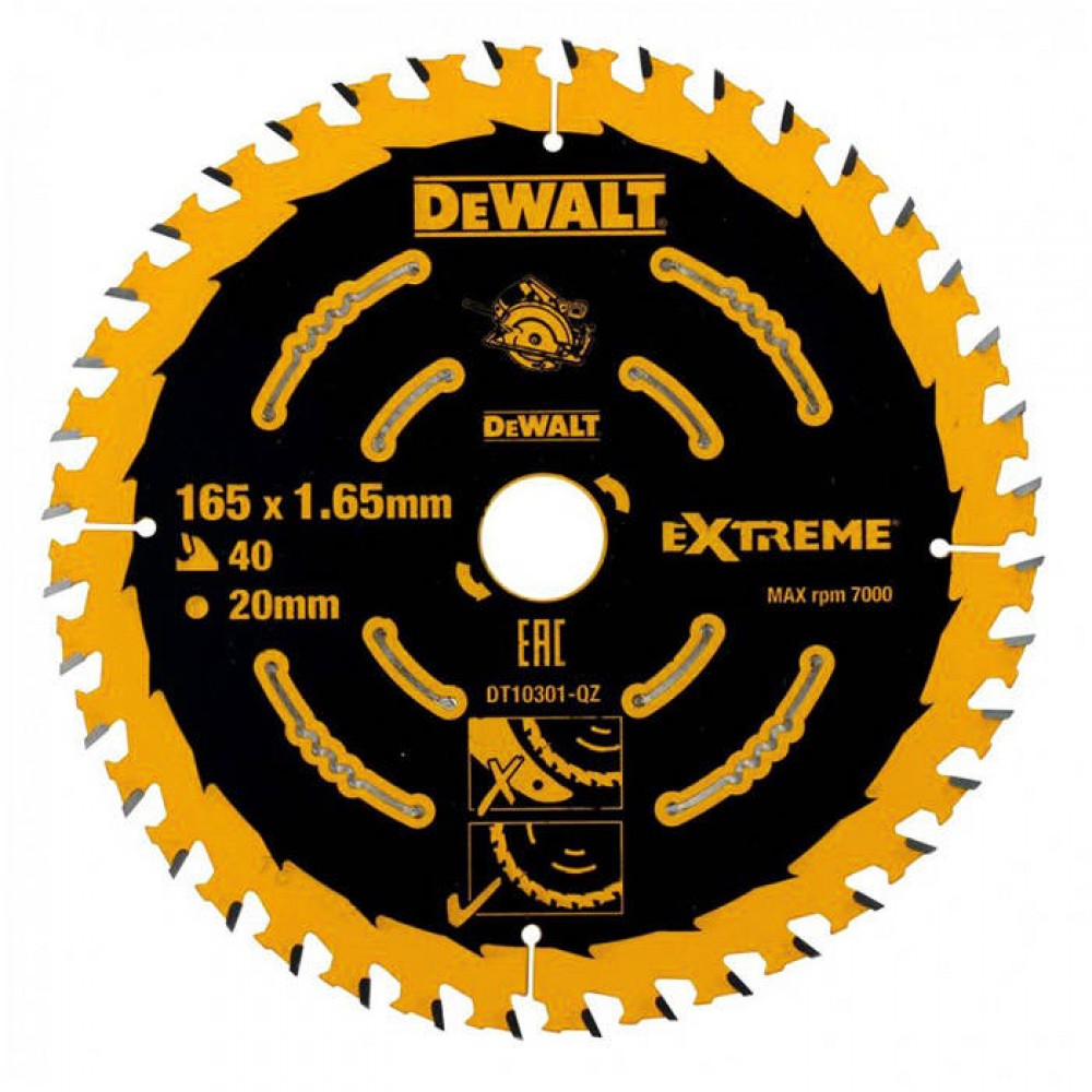 Диск за рязане на дърво 165 х 20, Z40 DEWALT DT10301