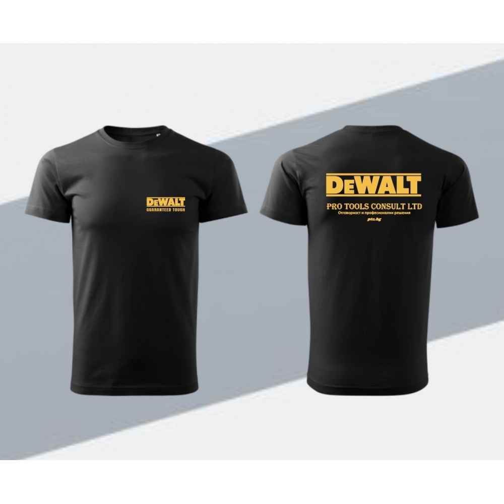 Тениска с къс ръкав DEWALT PTC, L, рекламна