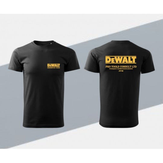 Тениска с къс ръкав DEWALT PTC, L, рекламна
