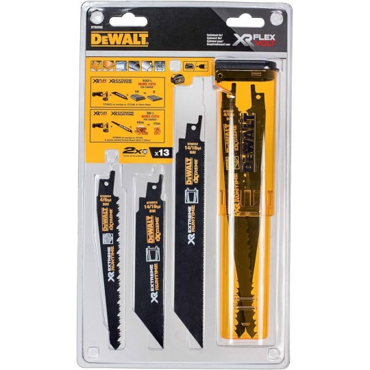 Комплект ножове за саблен трион Co 8 о/о DeWalt DT99550, 12 бр. в кутия
