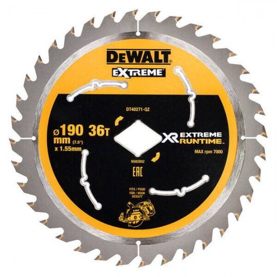 Диск за рязане на дърво 190 /1.55/ ромб Z36, DEWALT DT40271 Диск за рязане на дърво 190 /1.55/ ромб Z36, DEWALT DT40271