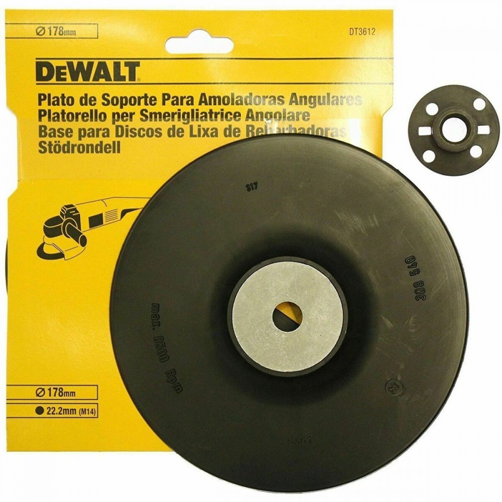 Подложка гумена за ъглошлайф DEWALT DT3612, ф178мм/М14 с блокираща гайка/фланец