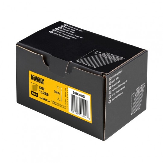 Пирони DeWALT DNBA1650GZ 1.6 х 50 мм, 20 гр., 2500 бр.