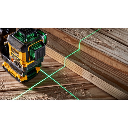 Лазерен нивелир DeWALT DCLE34031D1, 18V, 3 линии, 360 градуса, т. 0.3 мм/ м, самонивелиране, зелен Лазерен нивелир DeWALT DCLE34031D1, 18V, 3 линии, 360 градуса, т. 0.3 мм/ м, самонивелиране, зелен