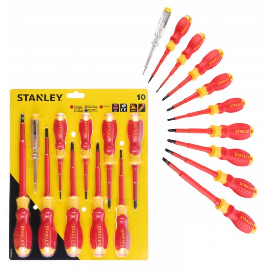 Комплект отвертки изолирани 1000V STANLEY STHT60032-0, 10 бр. Комплект отвертки изолирани 1000V STANLEY STHT60032-0, 10 бр.